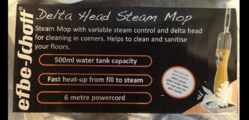 Efbe-Schott Delta Head Steam Mop SHST78Y, 850 watts - mop heats rapidly - within 30 seconds and