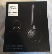 Philips M1/00 Premium Black Headphones -Deluxe breathable ear pads and memory foam for optimal fit