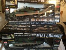 2 X M1A1 Radio Controlled Abrams Tanks ---Real projectile firing action_Forward and reverse