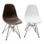 52 x Brown Modern Style Plastic Restaurant Chairs - 32 in brown, 20 white

Seat Height:  45
Back