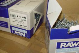 3 BOXES 100 IN EACH BOX RAWL PLUGS AND HOOKS RRP £39 PER BOX Can post at the cost of £9.00 FULLY