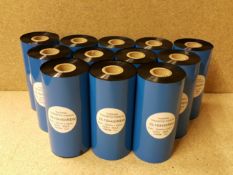12 Rolls THERMAL TRANSFER Ribbon Black 154mm x 450m Inkside out. New & Unused