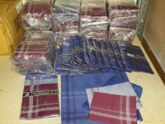 200 Packs of Men's HANDKERCHIEFS Each pack contains 2 Blue, 2 Burgundy and 2 Grey (1200