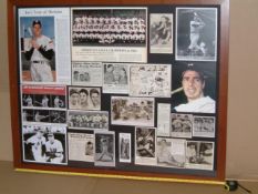 Joe DiMaggio Framed Photo Montage Size 43