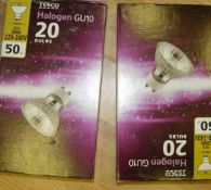 40 X GU10 50W BULBS RRP. Approx. £3.99 EACH   Can post at the cost of £8.00 FULLY INSURED AND