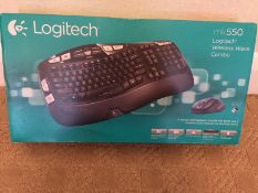 BRAND NEW Logitech Wireless Wave Combo MK550- RRP £99.99 With Keyboard and Laser Mouse- The Wave