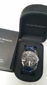 BRAND NEW EMPORIO ARMANI AR2434, GENTS POLISHED STAINLESS STEEL BRACELET WATCH, WITH BLACK