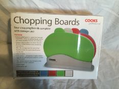NEW - Cooks Professional Chopping Boards Set of Four Plastic Index-Style Chopping Boards Complete