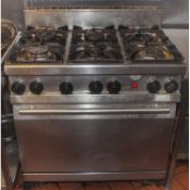 1 x Stainless Steel 6 Burner Cooker & Oven