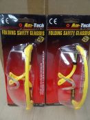 40 x Tool Tech Folding Safety Goggles.Lightweight, comfortable safety glasses with folding arms,