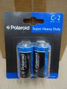 12 x Packs of 2 Polaroid Super Heavy Duty C Sized Batteries. Brand new and Packaged. Best before end