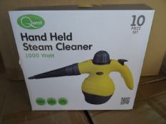 2 x Quest 10 Piece Hand Held Steam Cleaner Kit. 1000 Watt. No Chemicals required, three bar steam