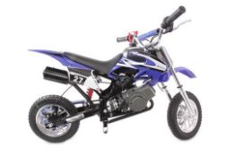 1 x Pocket Rocket Scrambler 49cc Mini Dirt Devil Motor Bike (Blue). Brand new and Boxed! Very high