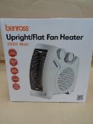 7 x Benross Upright/Flat Fan Heaters. 2 Heat Settings, Instant Cool Air, Carry Handle, Adjustable