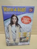 8 x Warm-A-Scarf. Unisex hand and neck warming scarf with microwavable hot packs & hand pockets to