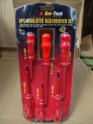 6 x  Am-Tech Quality Tools. 6 Piece Insulated Screwdriver sets. Includes 3 x Slotted and 3 x