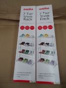10 x Anika 7 Tier Shoe Rack, Holds Upto 21 Pairs of Shoes, Space Saving Design, Durable