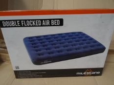 1 x Milestone Camping Double Flocked Air Bed. Waterproof flocked toip, super safety valve, rape