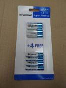 10 x Packs of 8 x Polaroid Super Alkaline AAA Batteries. Dated Until 2020. Brand new and Packaged!