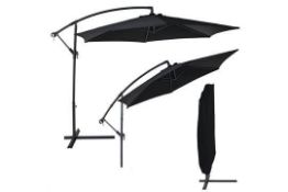 This 3M Black banana parasol is manufactured with a strong steel frame complete with winch & base.