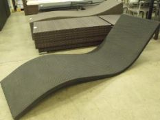 DESIGNER WAVE RATTAN SUNLOUNGER ALL WEATHER PU BLACK RATTAN ALUMINIUM FRAME SIZE 6FT4I X 2FT 2IN