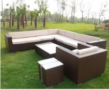 Brand New Executive 8 pc Contract Quality Corner Sofa Set with Coffee & Side table_x00D_
Brown PU