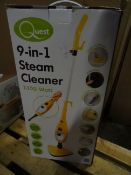 1 x Quest 9 in 1 Steam Cleaner 1300 Watts. Continuous steam ready to use in 30 seconds, cleans