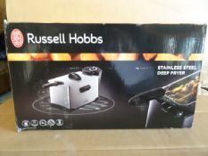 2 x Russell Hobbs Stainless Steel Deep Fat Fryer. Brushed stainless steel professional style deep