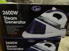 1 x Quest 2600W Steam Generator Iron. High quality, aluminium covered stainless steel soleplate.