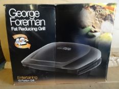 1 x George Foreman Fat Reducing Entertaining 10 Portion Grill. Healthier eating, sloped grill plated