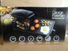 1 x George Foreman Fat Reducing Grill. Separate griddle surface, healthier eating, sloped grill