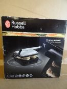 1 x Russell Hobbs Three in One Panini, Grill & Gruddle, 1800W. Removable dip tray for caturing