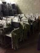 Set of 6 Black aluminium stacking chairs  Chair size 600 x 1000 x 500  Click here for a delivery