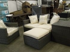 5 PIECE CORNER SOFA SET WITH DAY BED AND LARGE STORAGE BOX