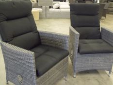 PAIR OF QUALITY MULTI POSITIONAL RECLINING ARM CHAIRS