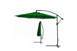This green banana parasol is manufactured with a strong steel frame complete with winch & base.