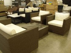 4 PIECE SOFA SET ZEBRANO COLOUR ALL WEATHER PU RATTAN