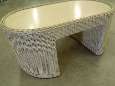 OVAL RATTAN COFFEE TABLE