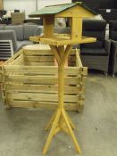 2 x WOODEN  BIRD TABLES