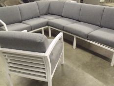 LARGE ALUMINIUM FRAME CORNER SOFA SET_x00D_
 WHITE POWDER COATED ALUMINIUM FRAME _x00D_
 DEEP SEAT