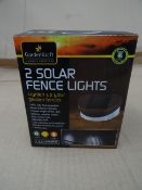 6 x Garden Kraft 2 Solar Fence Lights. 2 Super bright white LED lights for brighter output, auto