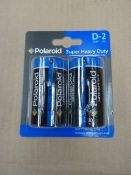 12 x Packs of 2 Polaroid Super Alkaline D Size Batteries. Brand new and Packaged! Dated until 2020!