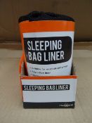 12 x Milestone Camping Sleeping Bag Liners. Suitable for most sleeping bags, polycotton liner,