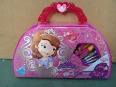 12 x Disney Sofia The First 50 Piece Carry Along Art Case's. Brand new and Packaged! Includes: 12