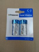 18 x Packs of 2 Polaroid Super Alkaline C Size Batteries. Brand new and Packaged! Dated Until 2020!