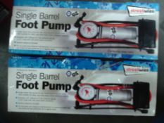 2 x single barrel foot pumps