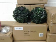 5 x sets of Green Solar power light floral balls - boxed rrp £29.99 each