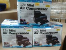 3 pcs boxed 12 Mini Air compressor - rrp £14.99 each