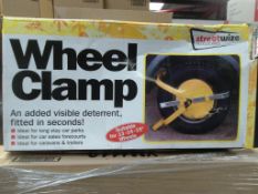 Trailer / car / caravan full face wheel clamp - boxed in original packaging rrp £32..