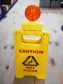 QTY 11	WET FLOOR SIGNS WITH FLASHING LIGHTS	(All items are brand new, in box surplus trade
